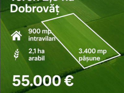 Terenuri 25000 mp intravilan + extravilan Dobrovăț / posibilitate PUZ
