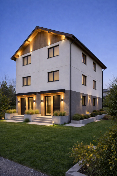 Triplex 262 mp utili, la rosu, 525 mp teren - Valea Lupului